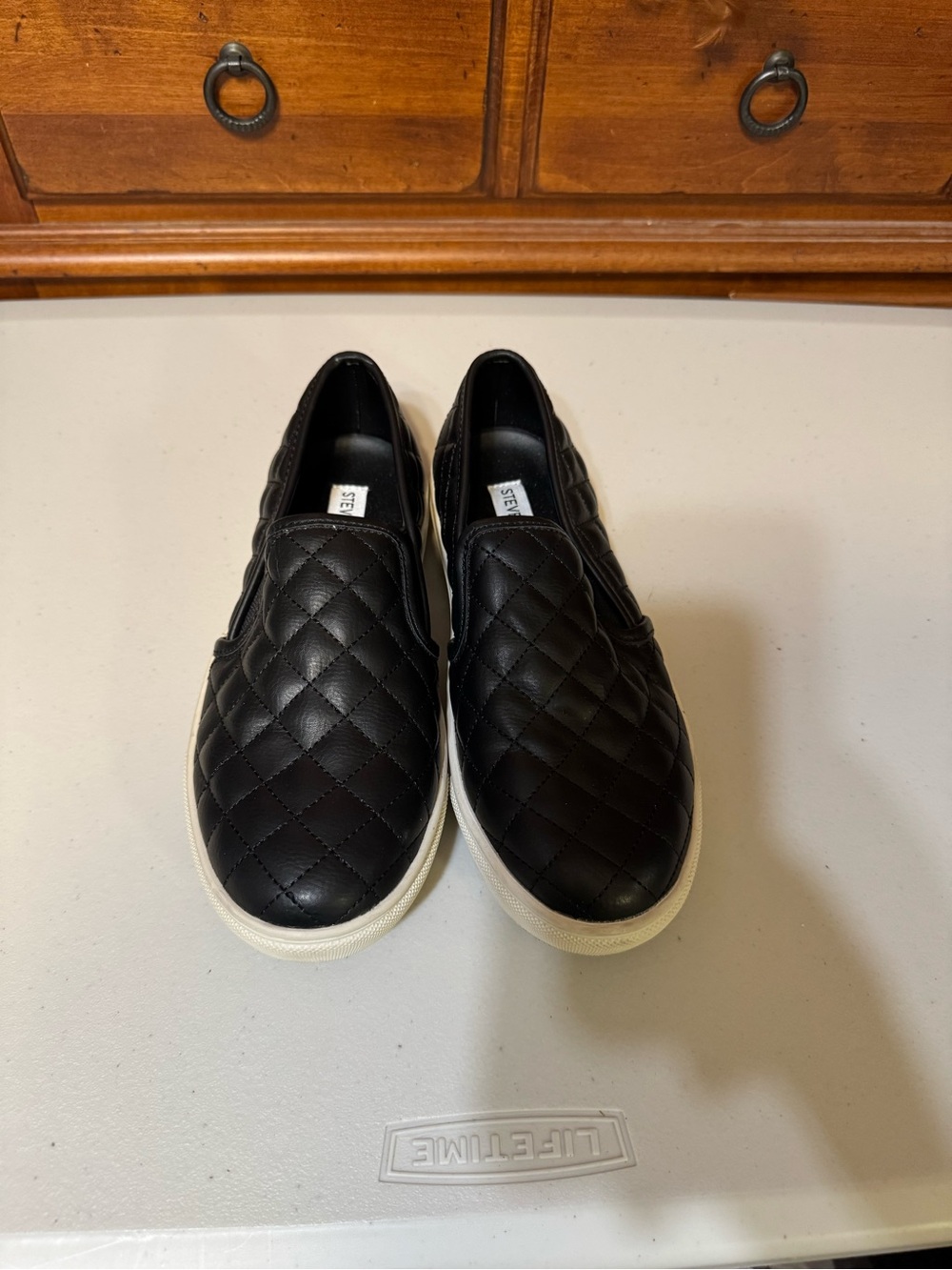 Steve Madden Black Quilted Slip-On Sneakers